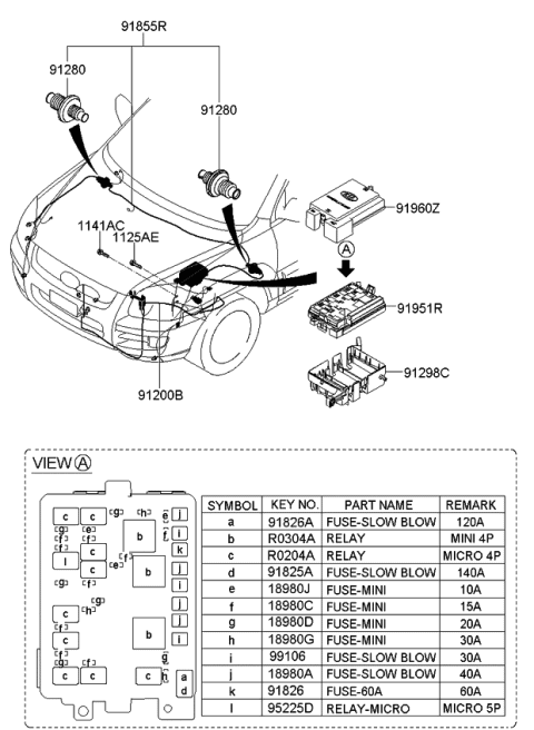 2009 Kia Sportage Wiring Assembly-Front Diagram for 912641F730