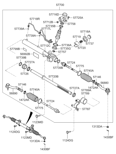 2009 Kia Sportage Tube Assembly-Feed Diagram for 577182E000