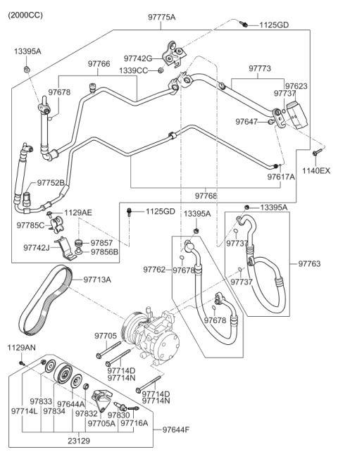 2010 Kia Sportage Suction & Liquid Tube Assembly Diagram for 977752E100
