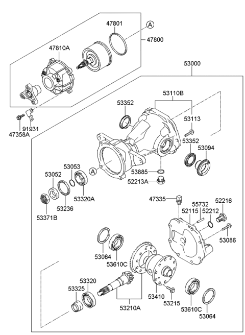 2006 Kia Sportage Shim-Outer Bearing Adjust Diagram for 5304639208