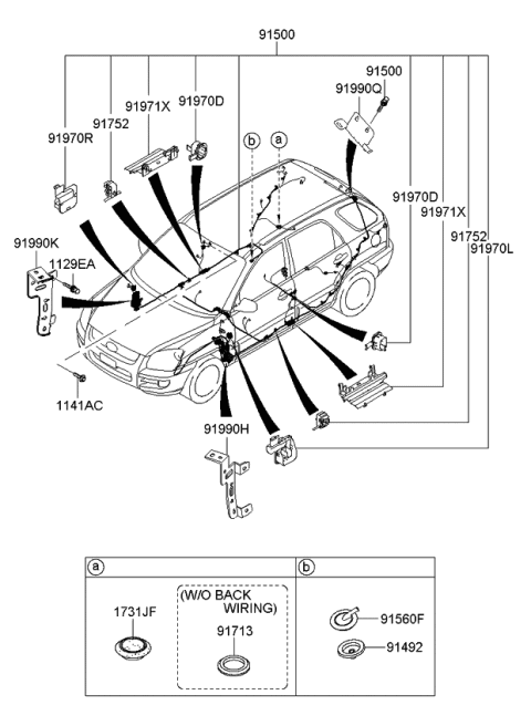 2009 Kia Sportage Wiring Assembly-Floor Diagram for 915031F321