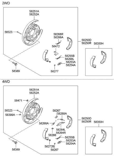 2007 Kia Sportage Spring-Shoe Hold Down Diagram for 582723A000