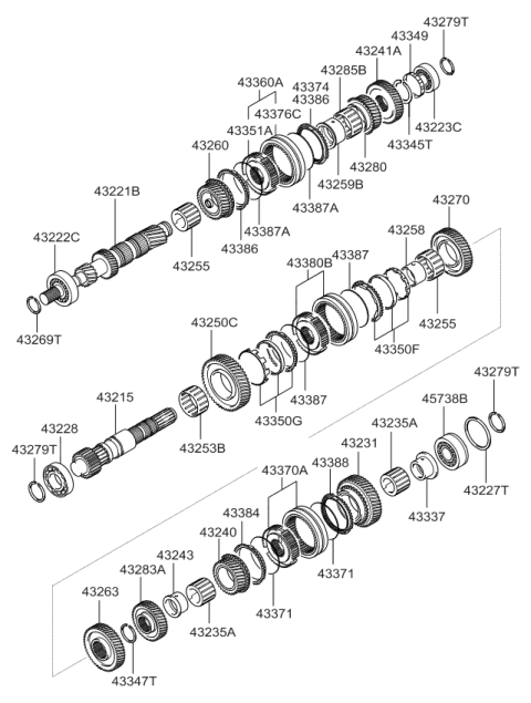 2007 Kia Sportage Hub-Synchronizer Diagram for 4335139000