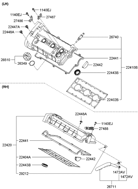 2008 Kia Sportage Cover Assembly-Rocker LH Diagram for 2241037112
