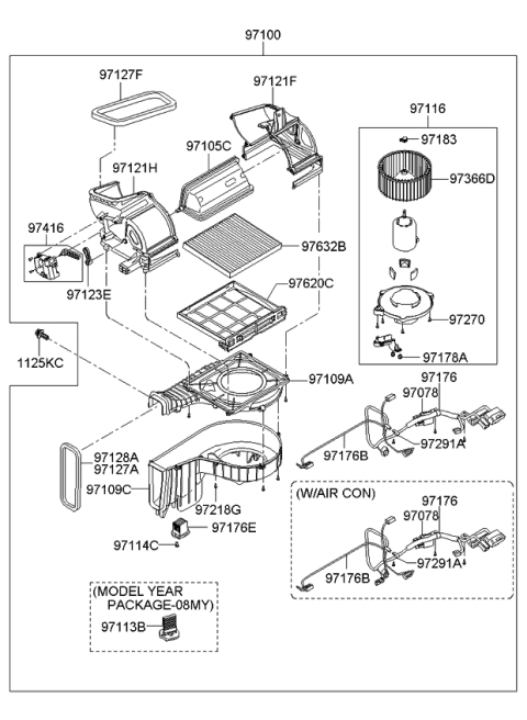 2007 Kia Sportage Wiring Assembly-Blower Diagram for 971761F220