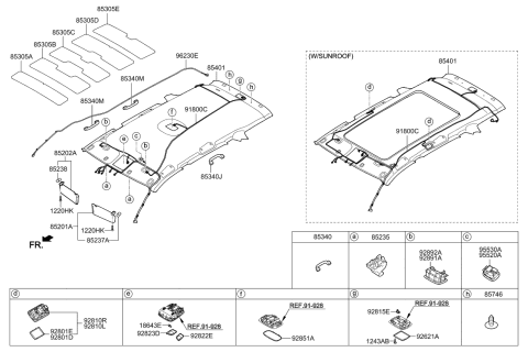 2014 Kia Sorento Handle Assembly-Roof Assist Diagram for 853402P000UP