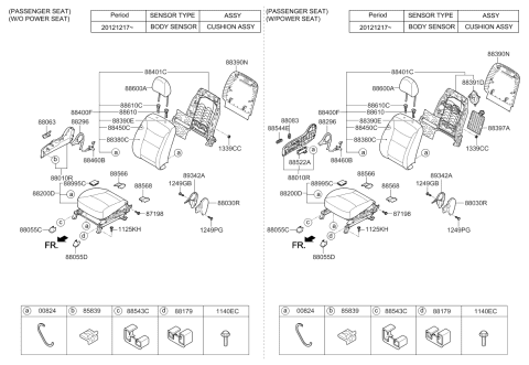 2013 Kia Sorento Front Seat Back Passenge Covering Diagram for 884801U630LAA