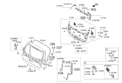 2014 Kia Sorento Bumper-Tail Gate Body S Diagram for 817392W000