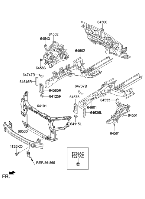 2013 Kia Sorento Reinforcement Assembly-FEM Mounting Diagram for 641252W000