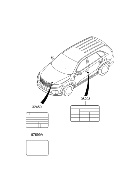 2014 Kia Sorento Label-Emission Control Diagram for 324503CBA4