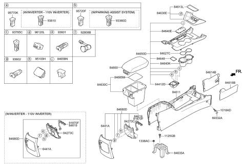 2013 Kia Sorento W/H Assembly-Console Diagram for 846191U045