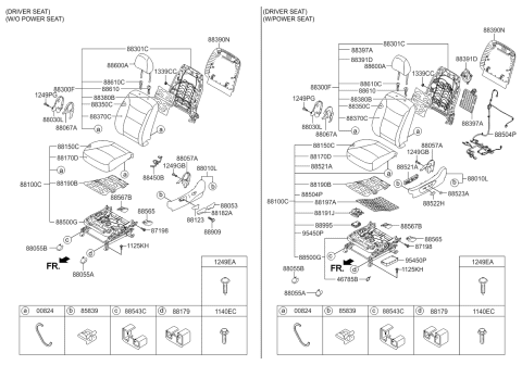 2014 Kia Sorento Front Seat Cushion Driver Covering Diagram for 881801U620LAC