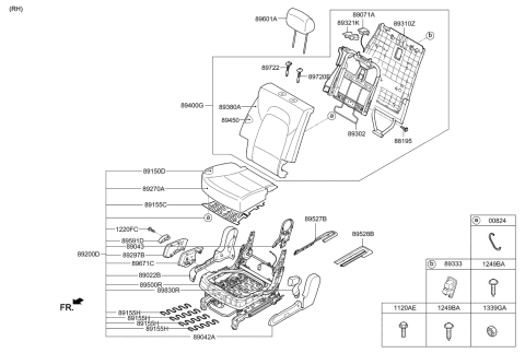 2013 Kia Sorento Back Assembly-2ND Seat,R Diagram for 894001U770LAA