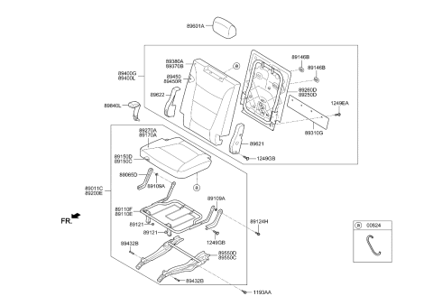 2013 Kia Sorento Rear Seat Back Covering, Left Diagram for 891601U600BD7