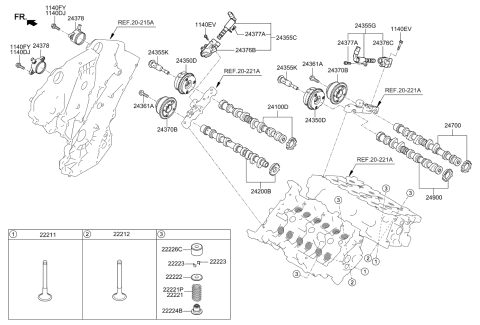 2020 Kia K900 Valve-Exhaust Diagram for 222123L100