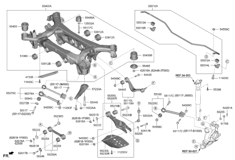 2019 Kia K900 Arm Complete-Rr LWR Diagram for 55210J6000