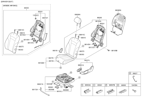 2019 Kia K900 Pad Assembly-Front Seat Diagram for 88150J6020