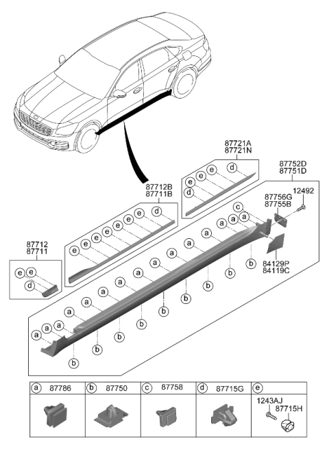2020 Kia K900 MOULDING Assembly-Side S Diagram for 87751J6000
