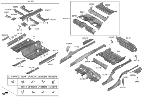 2019 Kia K900 Panel Assembly-Side SILL Diagram for 65171J6000
