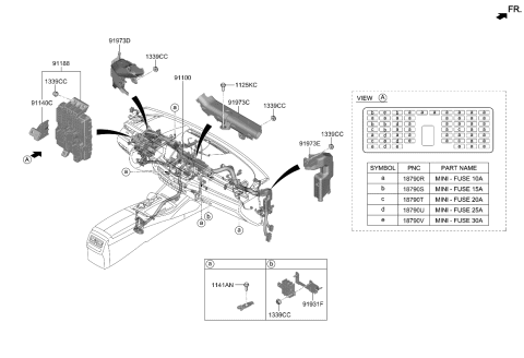 2019 Kia K900 Instrument Junction Box Assembly Diagram for 91950J6520