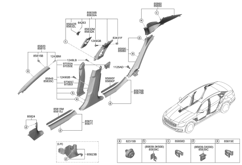 2019 Kia K900 Trim Assembly-Fr Dr SCUF Diagram for 85880J6000RBQ