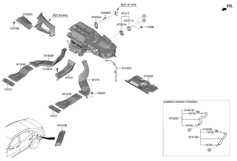 2019 Kia K900 Bracket Assembly-Duct Diagram for 97366D2000