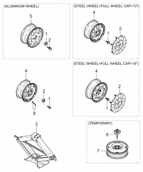2001 Kia Rio Wheel-Disc Diagram for K9965G75540