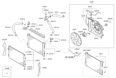 2014 Kia Rio Blower Assembly-Radiator Diagram for 253801W610