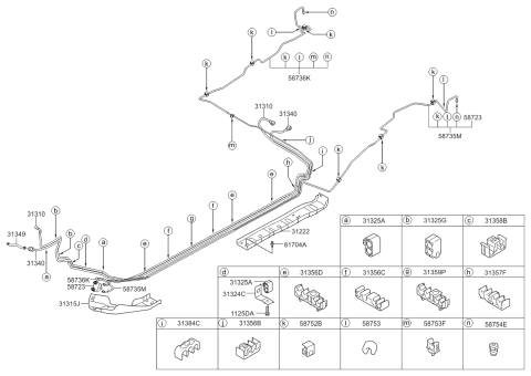 2014 Kia Rio Protector-Fuel Tube Diagram for 313151R000