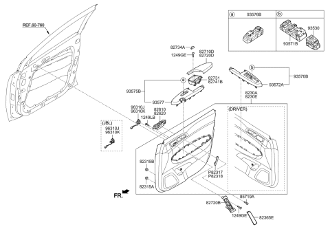 2022 Kia Sportage Cover Assembly-Front Door Pull Diagram for 82382D9000KA1