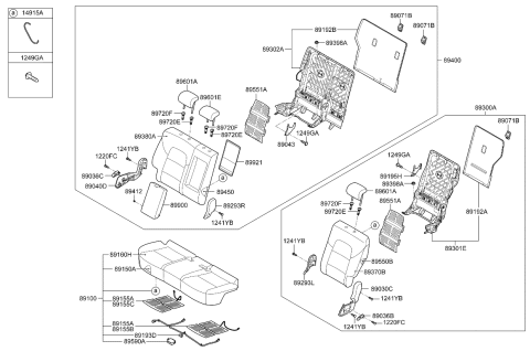 2020 Kia Sportage Pad Assembly-Rear Seat Cushion Diagram for 89150D9100