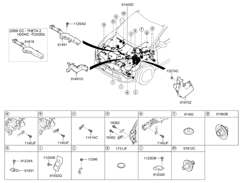 2020 Kia Sportage Wiring Assembly-Control Diagram for 914E0D9010