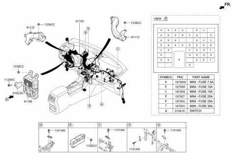 2022 Kia Sportage Instrument Junction Box Assembly Diagram for 91955D9590