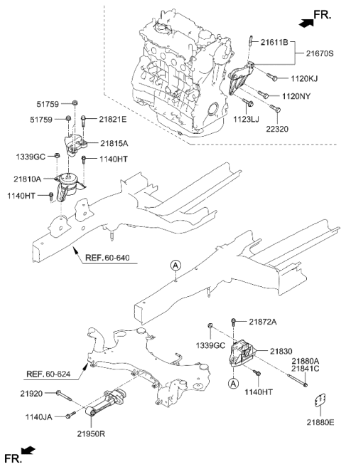 2022 Kia Sportage Packing-Transmission Mounting Side Diagram for 21880D9000