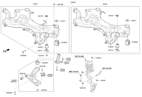2022 Kia Sportage Flange Nut-Self Lock Diagram for 545591R000