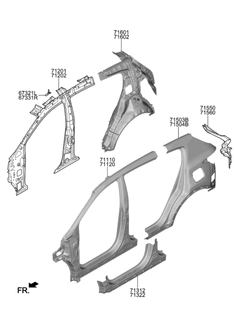 2021 Kia Sportage Pillar Assembly-Front Inner Diagram for 71202D9350