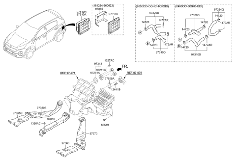 2022 Kia Sportage Duct-Rear Heating Rear Diagram for 97375D3000