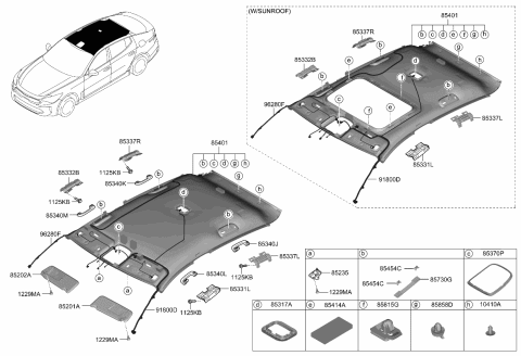 2023 Kia Stinger Handle Assembly-Roof Assist Diagram for 85340D5100AYK