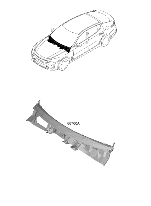 2022 Kia Stinger Cowl Panel Diagram