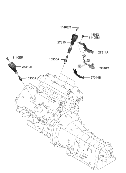 2022 Kia Stinger Spark Plug & Cable Diagram 2