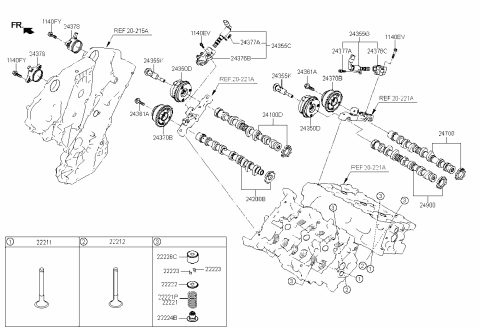 2022 Kia Stinger Camshaft & Valve Diagram 2