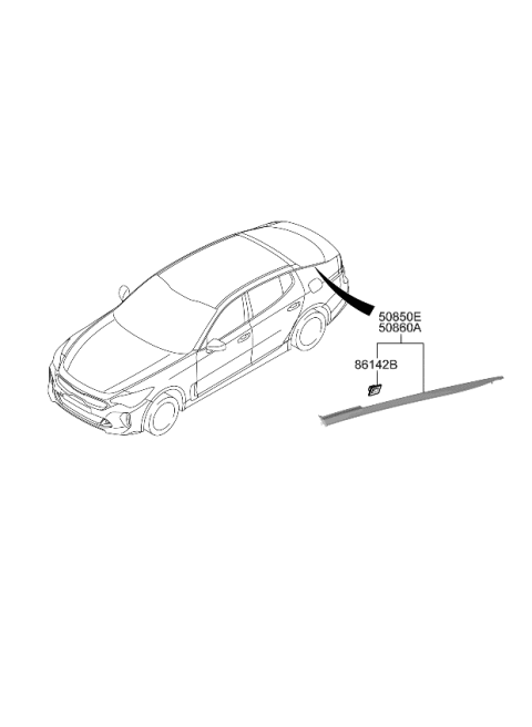 2022 Kia Stinger Quarter Window Diagram