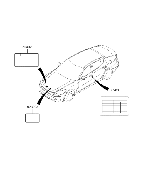 2022 Kia Stinger Label Diagram 2