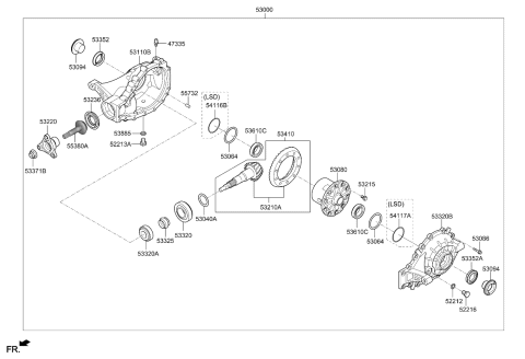 2022 Kia Stinger Shim-Inner Bearing Adjust Diagram for 530403C144