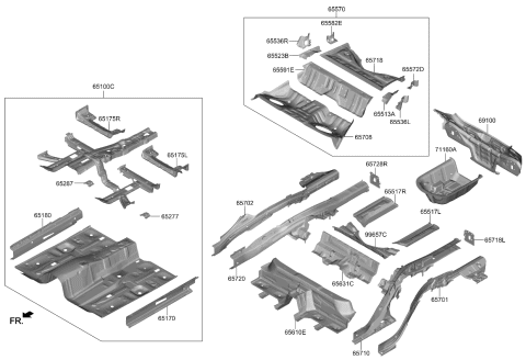 2022 Kia Stinger Reinforcement Assembly-Front Step U Diagram for 65287J5000