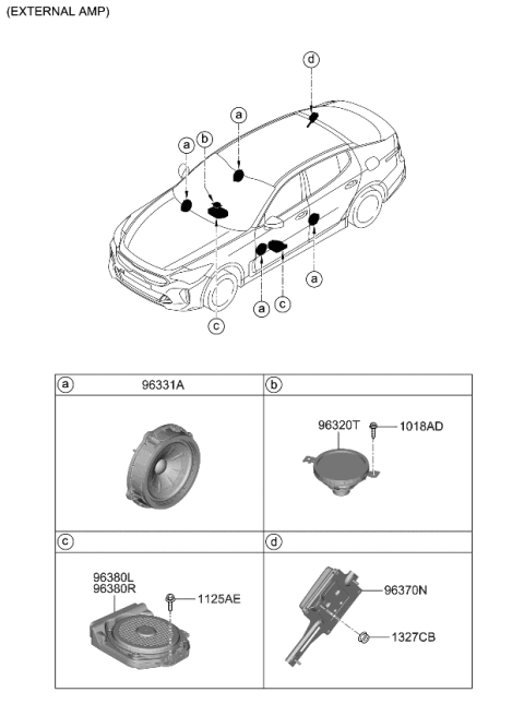 2022 Kia Stinger Speaker Diagram 1