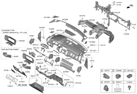 2022 Kia Sorento Bar Assembly-COWL Cross Diagram for 84410P4200
