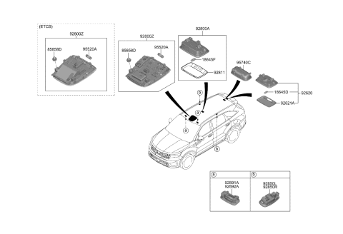 2021 Kia Sorento LAMP ASSY-LUGGAGE CO Diagram for 92620C5000WK