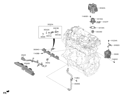 2022 Kia Sorento Pump-High Pressure Diagram for 353262M500