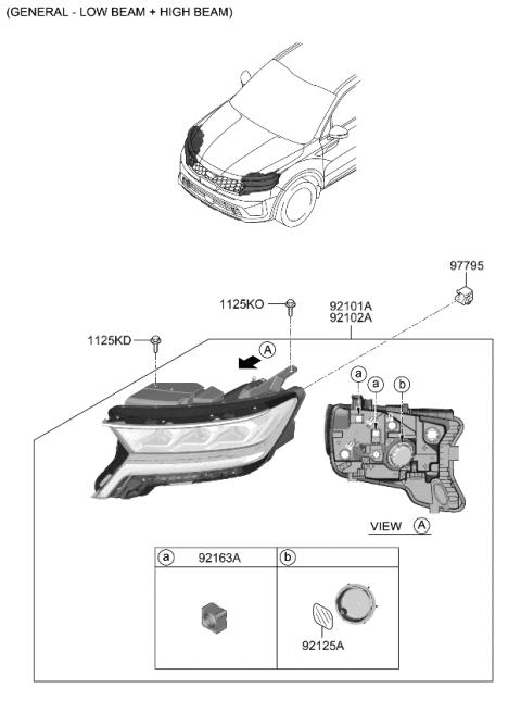 2023 Kia Sorento Head Lamp Diagram 2